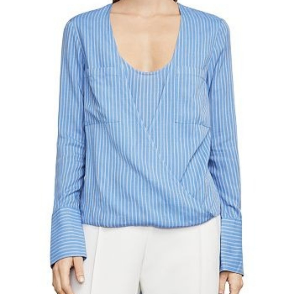 High-Low wrap front dress shirt "Ginevra" NWT